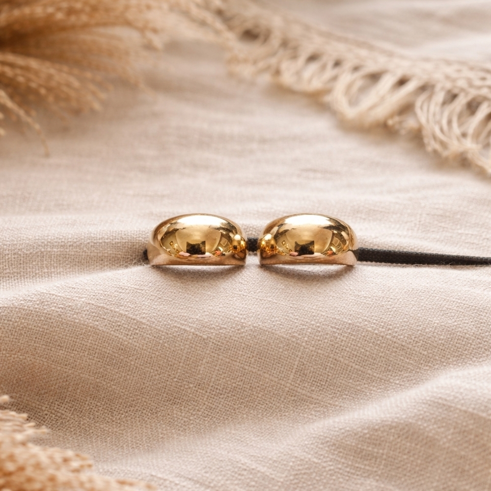 Vintage Hoop Earring Set – Gold Tone & Silver Filigree